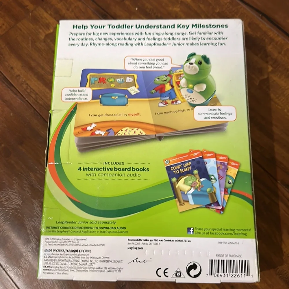 NIB LeapFrog LeapReader Junior Toddler Milestones 4 Book Set Tag Jr
